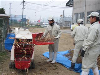 黒大豆の脱穀