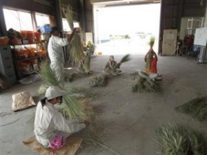 お飾り稲の準備