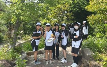 「五感で感じる保健（健康）」　保健体育科 × 造園デザイン科