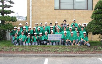 造園デザイン科２年生　植栽実習 in 岡山県下水道公社