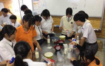 農業科３年×乳加工実習～キャンプ地で作れるアイスクリーム作り（家族交流第1弾）～